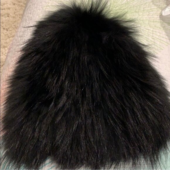 PORTOLANO Geniune Dyed Silver Fox Fur Beanie, 100% CASHMERE main image 5